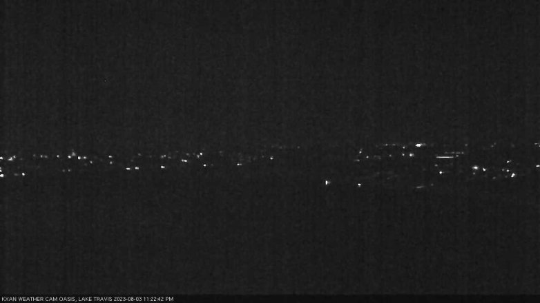Lake Travis webcam, August 3, 2023 11:25 PM CT