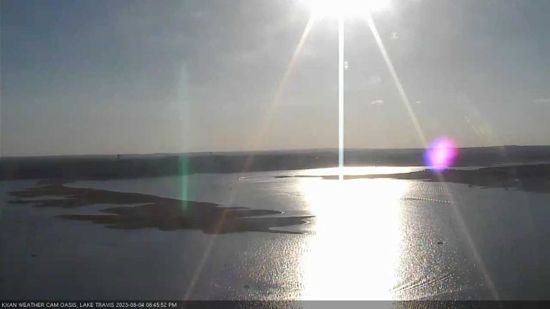 Lake Travis webcam, August 4, 2023 6:45 PM CT