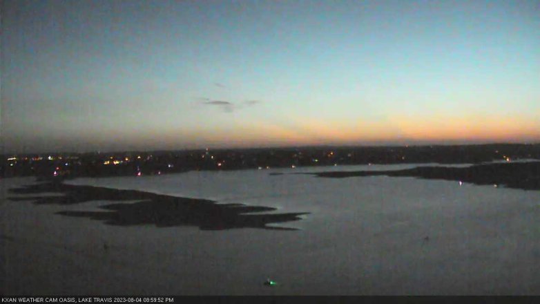 Lake Travis webcam, August 4, 2023 9:00 PM CT