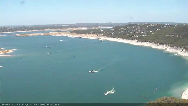 Lake Travis webcam, August 5, 2023 12:45 PM CT