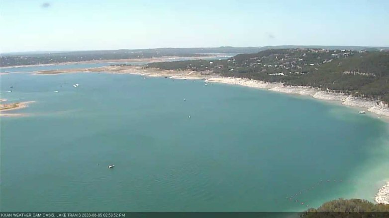 Lake Travis webcam, August 5, 2023 3:00 PM CT