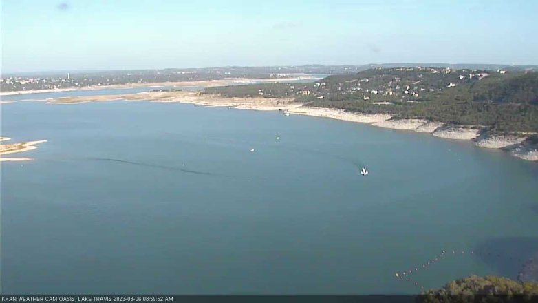 Lake Travis webcam, August 6, 2023 9:00 AM CT