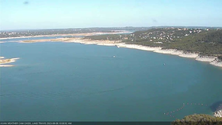 Lake Travis webcam, August 6, 2023 10:00 AM CT