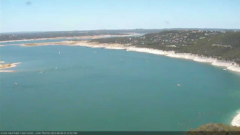 Lake Travis webcam, August 6, 2023 1:25 PM CT