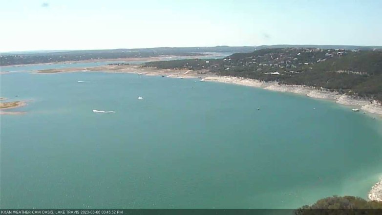 Lake Travis webcam, August 6, 2023 3:45 PM CT