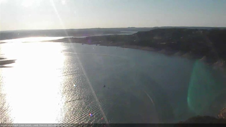 Lake Travis webcam, August 6, 2023 6:45 PM CT