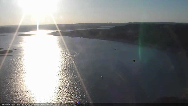 Lake Travis webcam, August 6, 2023 7:25 PM CT