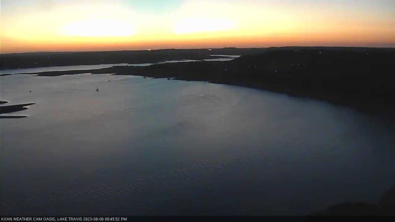 Lake Travis webcam, August 6, 2023 8:45 PM CT