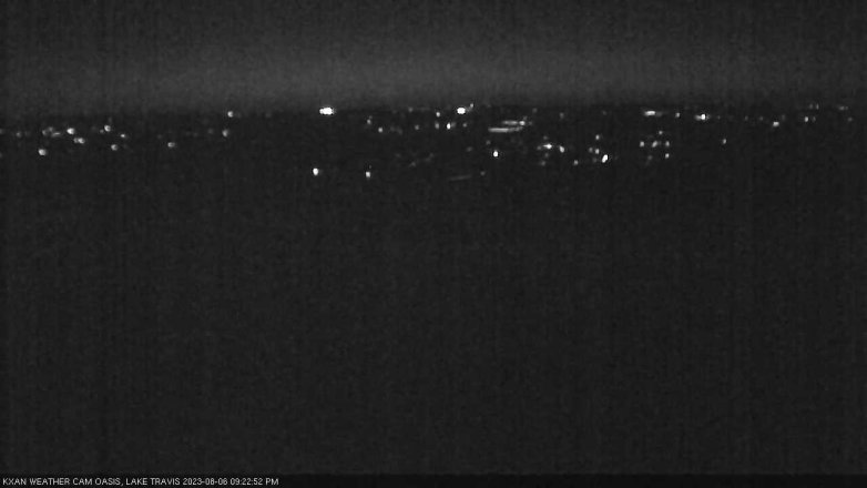 Lake Travis webcam, August 6, 2023 9:25 PM CT