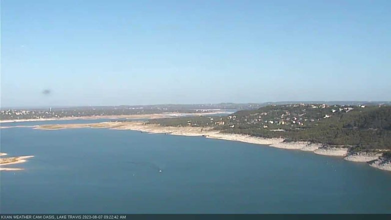 Lake Travis webcam, August 7, 2023 9:25 AM CT