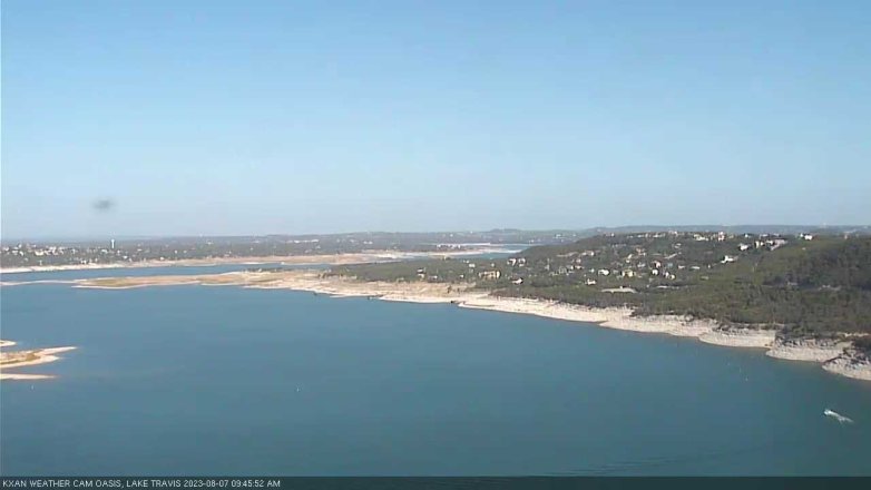 Lake Travis webcam, August 7, 2023 9:45 AM CT