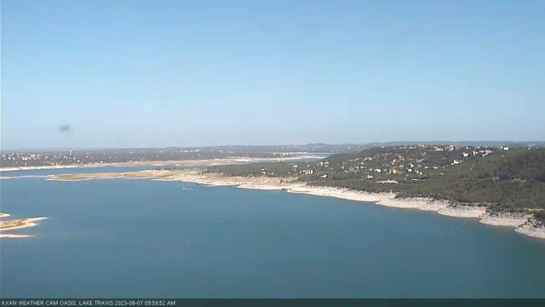 Lake Travis webcam, August 7, 2023 10:00 AM CT