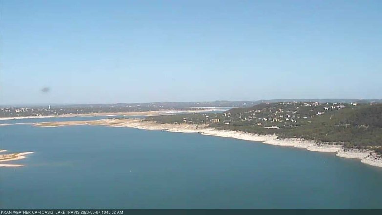 Lake Travis webcam, August 7, 2023 10:45 AM CT