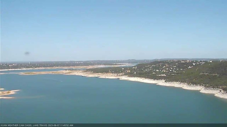 Lake Travis webcam, August 7, 2023 11:45 AM CT