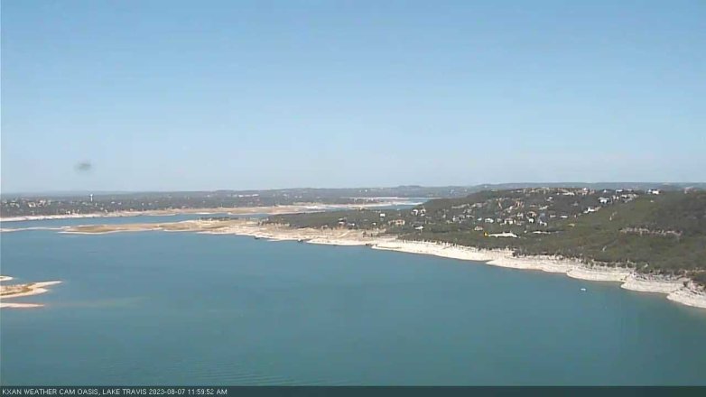Lake Travis webcam, August 7, 2023 12:00 PM CT