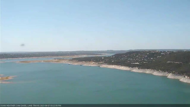 Lake Travis webcam, August 7, 2023 3:25 PM CT