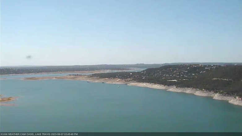 Lake Travis webcam, August 7, 2023 3:45 PM CT