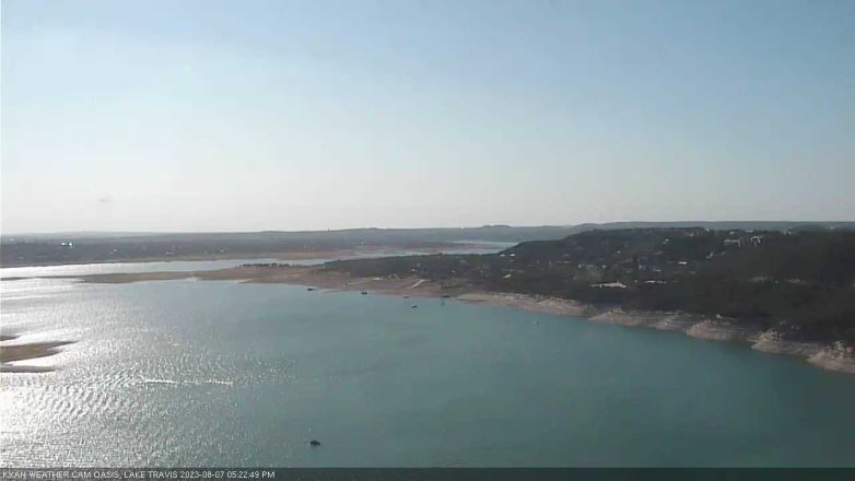 Lake Travis webcam, August 7, 2023 5:25 PM CT
