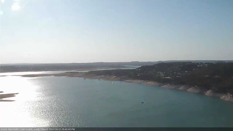 Lake Travis webcam, August 7, 2023 5:45 PM CT