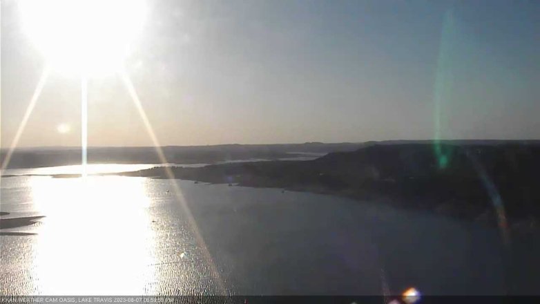 Lake Travis webcam, August 7, 2023 7:00 PM CT
