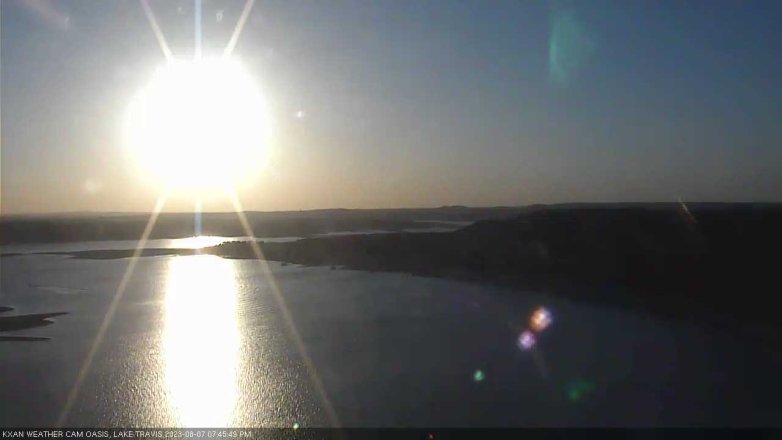 Lake Travis webcam, August 7, 2023 7:45 PM CT