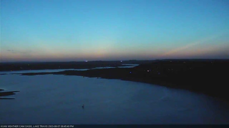 Lake Travis webcam, August 7, 2023 8:45 PM CT