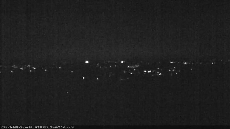 Lake Travis webcam, August 7, 2023 9:25 PM CT