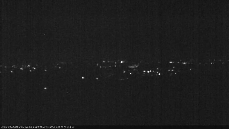 Lake Travis webcam, August 7, 2023 10:00 PM CT