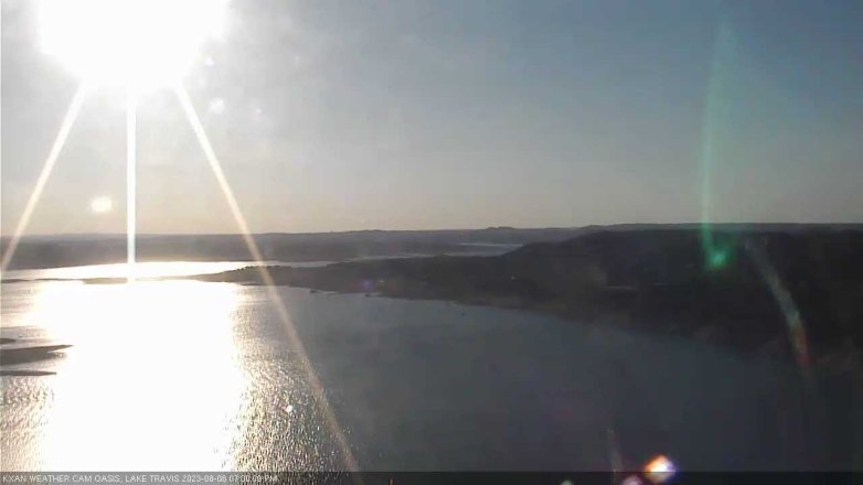 Lake Travis webcam, August 8, 2023 7:00 PM CT