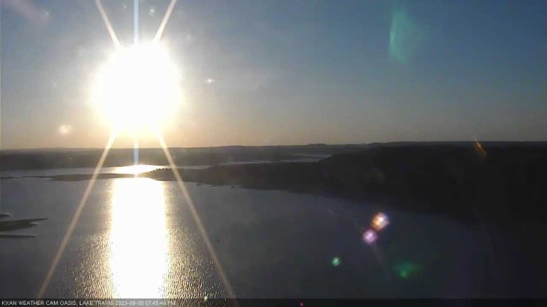 Lake Travis webcam, August 8, 2023 7:45 PM CT
