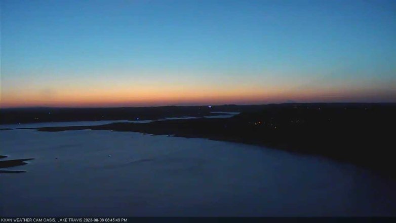 Lake Travis webcam, August 8, 2023 8:45 PM CT