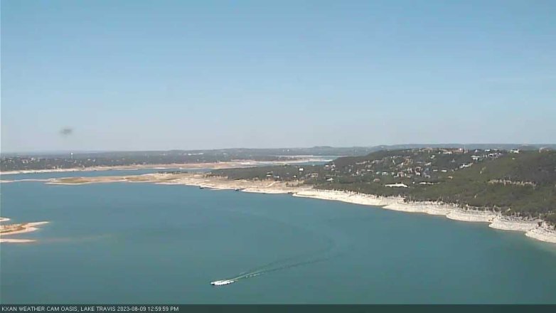 Lake Travis webcam, August 9, 2023 1:00 PM CT