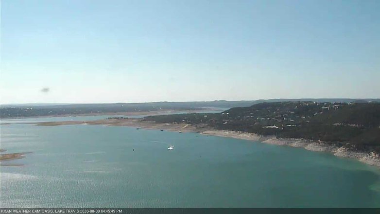 Lake Travis webcam, August 9, 2023 4:45 PM CT