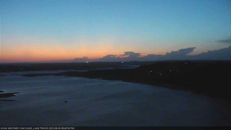 Lake Travis webcam, August 9, 2023 8:45 PM CT