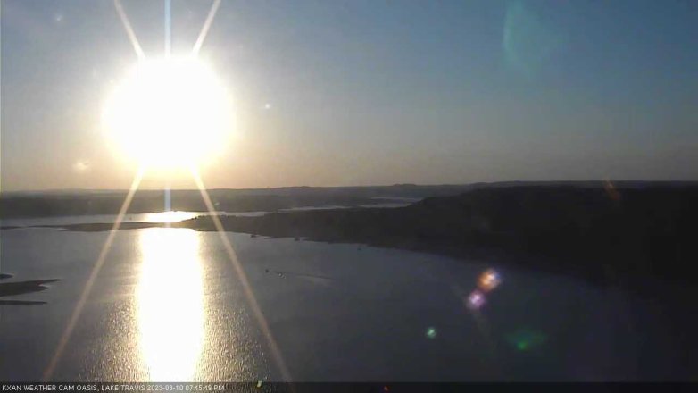 Lake Travis webcam, August 10, 2023 7:45 PM CT