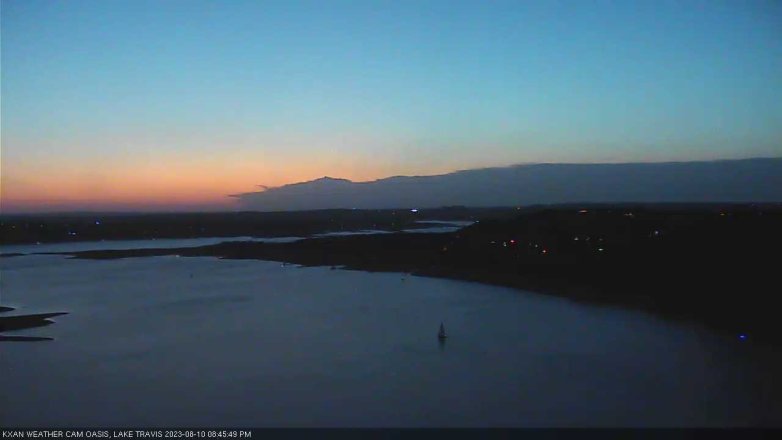 Lake Travis webcam, August 10, 2023 8:45 PM CT