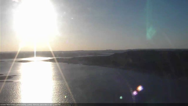 Lake Travis webcam, August 11, 2023 7:25 PM CT