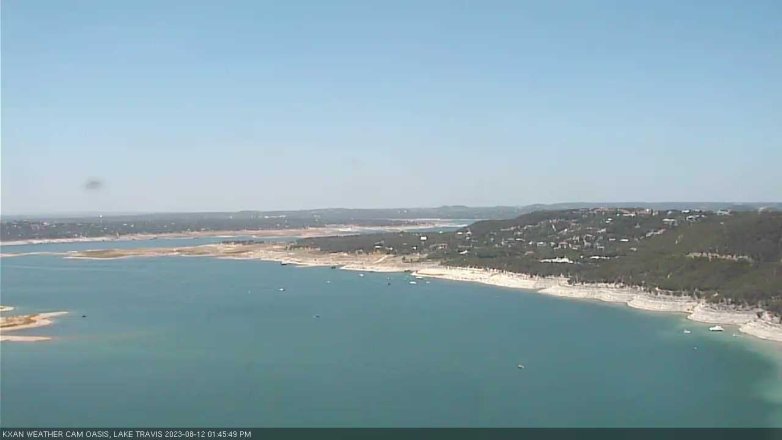 Lake Travis webcam, August 12, 2023 1:45 PM CT