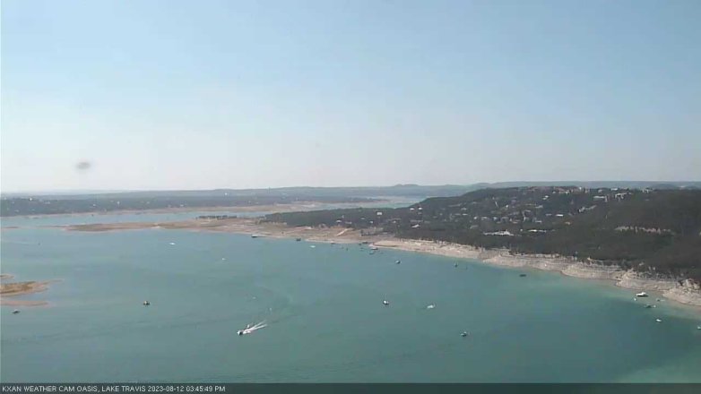 Lake Travis webcam, August 12, 2023 3:45 PM CT
