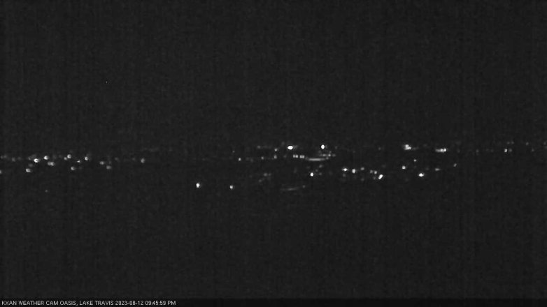 Lake Travis webcam, August 12, 2023 9:45 PM CT