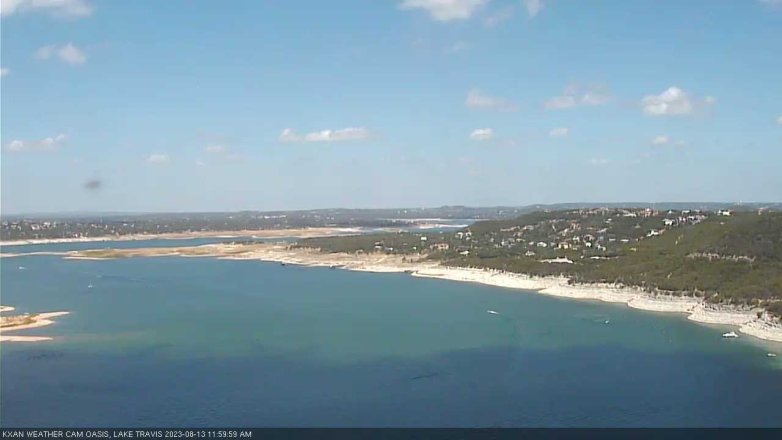 Lake Travis webcam, August 13, 2023 12:00 PM CT