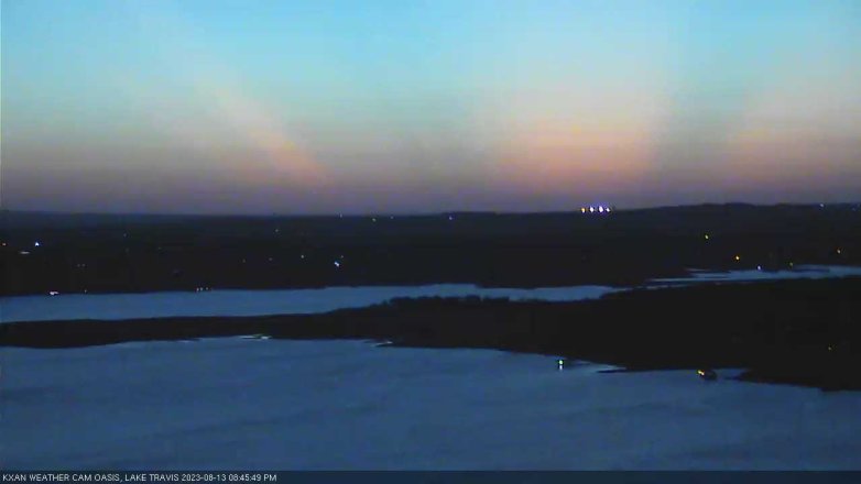 Lake Travis webcam, August 13, 2023 8:45 PM CT