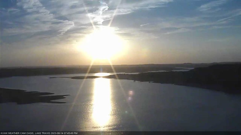 Lake Travis webcam, August 14, 2023 7:45 PM CT