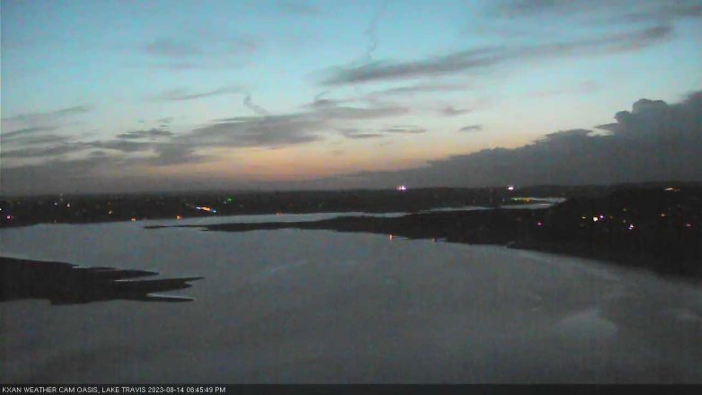 Lake Travis webcam, August 14, 2023 8:45 PM CT