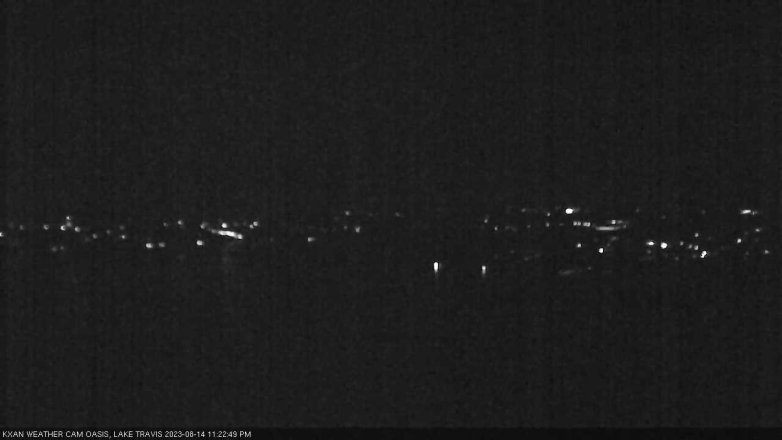 Lake Travis webcam, August 14, 2023 11:25 PM CT