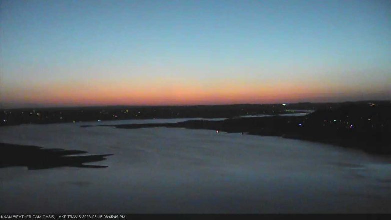 Lake Travis webcam, August 15, 2023 8:45 PM CT