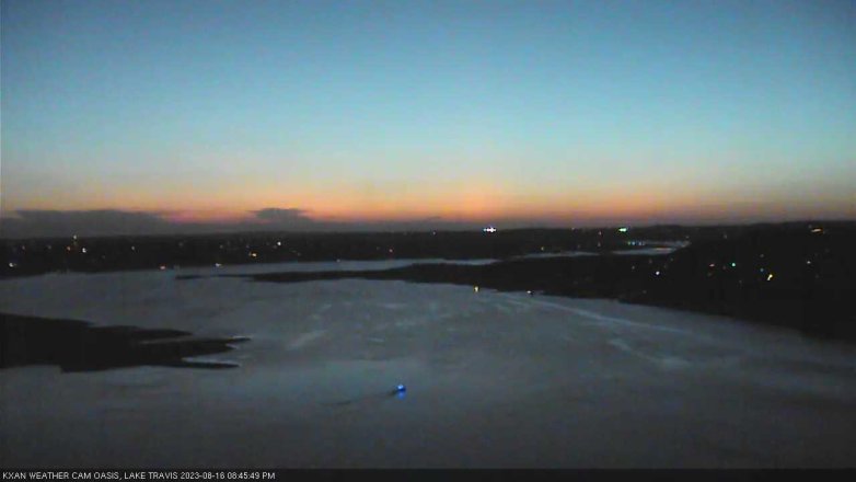 Lake Travis webcam, August 16, 2023 8:45 PM CT