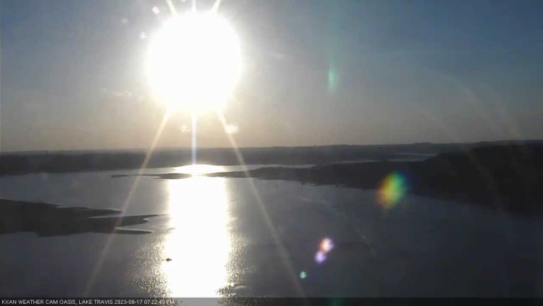 Lake Travis webcam, August 17, 2023 7:25 PM CT