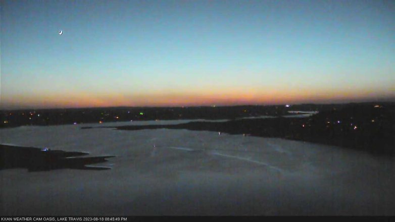 Lake Travis webcam, August 18, 2023 8:45 PM CT