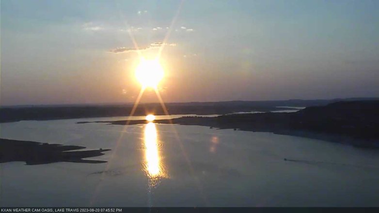 Lake Travis webcam, August 20, 2023 7:45 PM CT